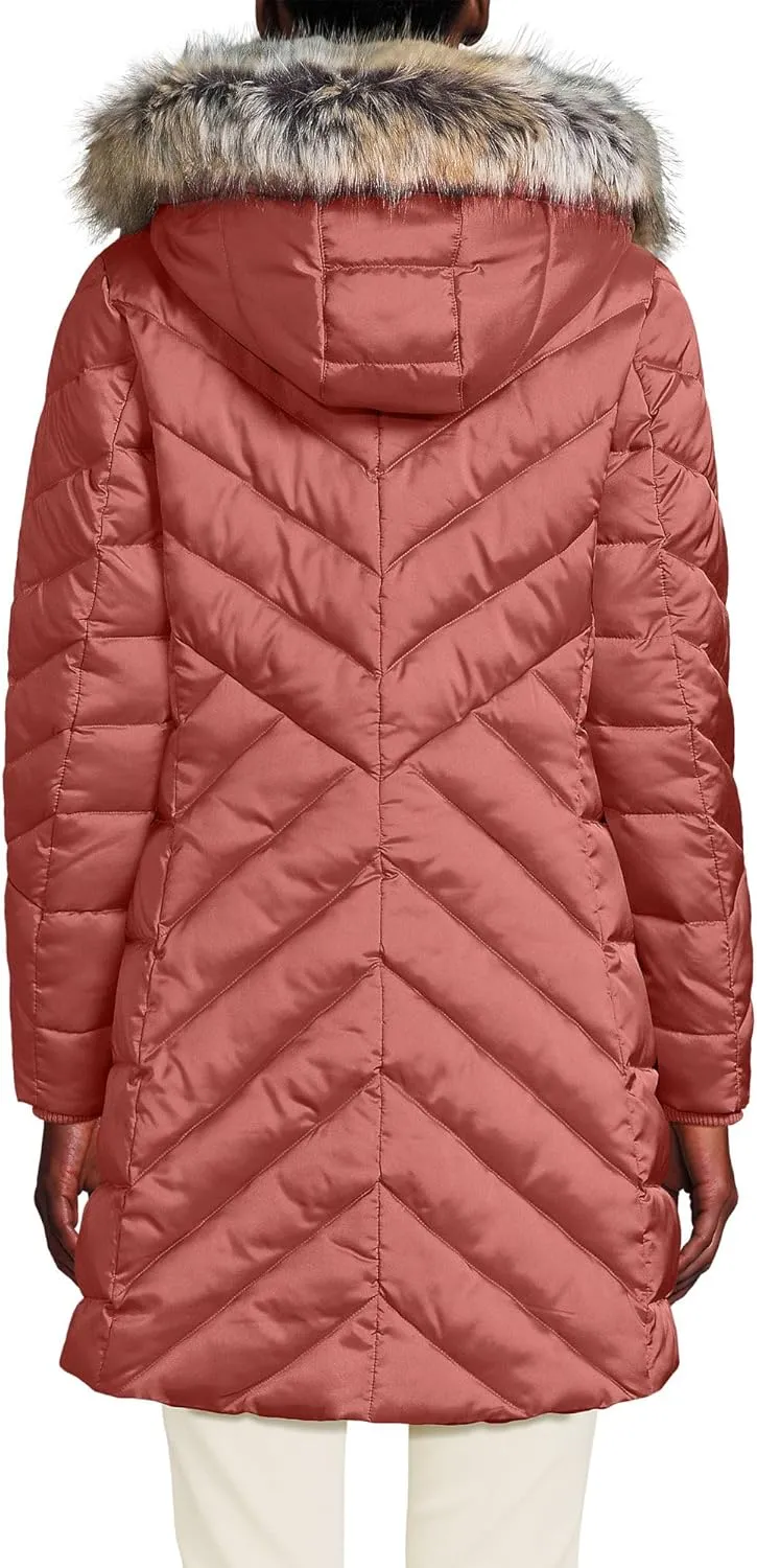 Lands' End Women's Insulated Cozy Fleece Lined Primaloft Coat