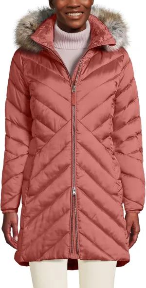 Lands' End Women's Insulated Cozy Fleece Lined Primaloft Coat