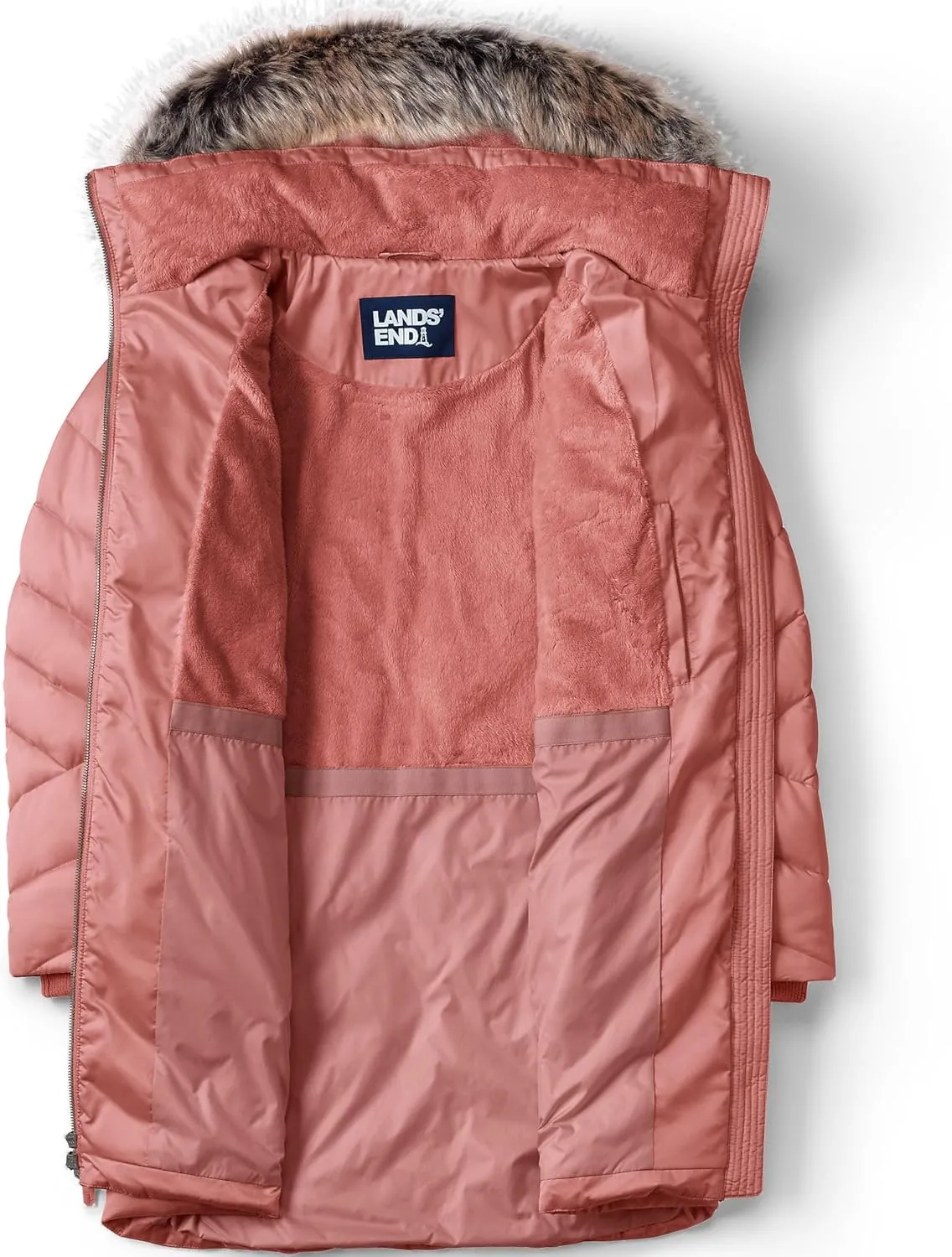 Lands' End Women's Insulated Cozy Fleece Lined Primaloft Coat