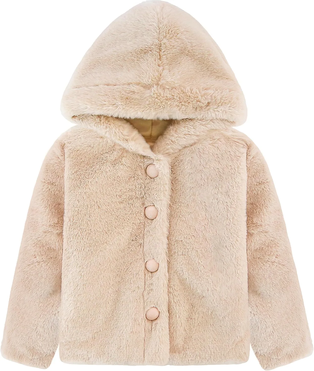Lilax Girls Cozy Hooded Winter Faux Fur Jacket Coat