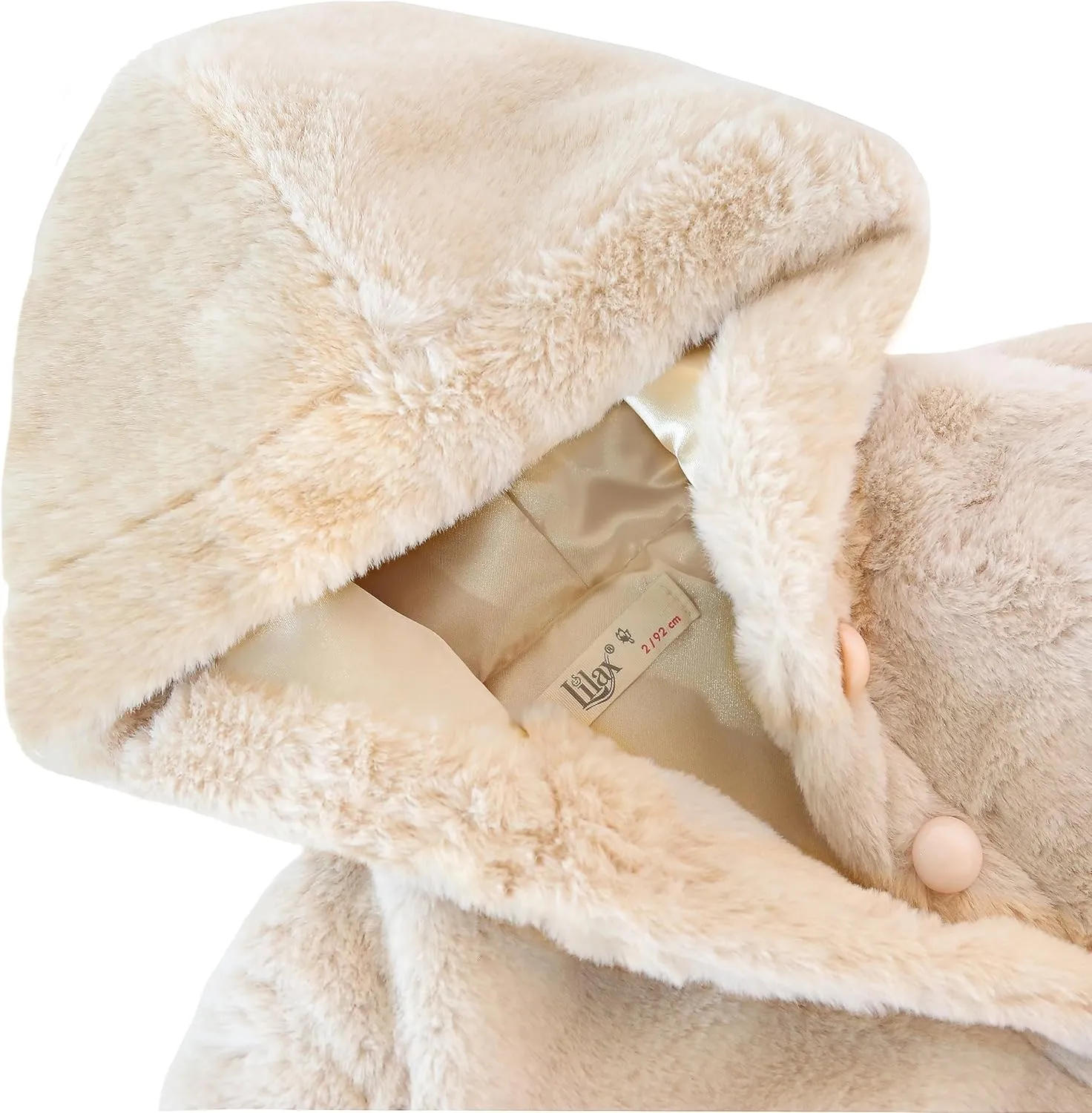 Lilax Girls Cozy Hooded Winter Faux Fur Jacket Coat