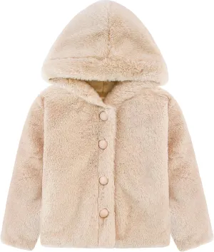 Lilax Girls Cozy Hooded Winter Faux Fur Jacket Coat