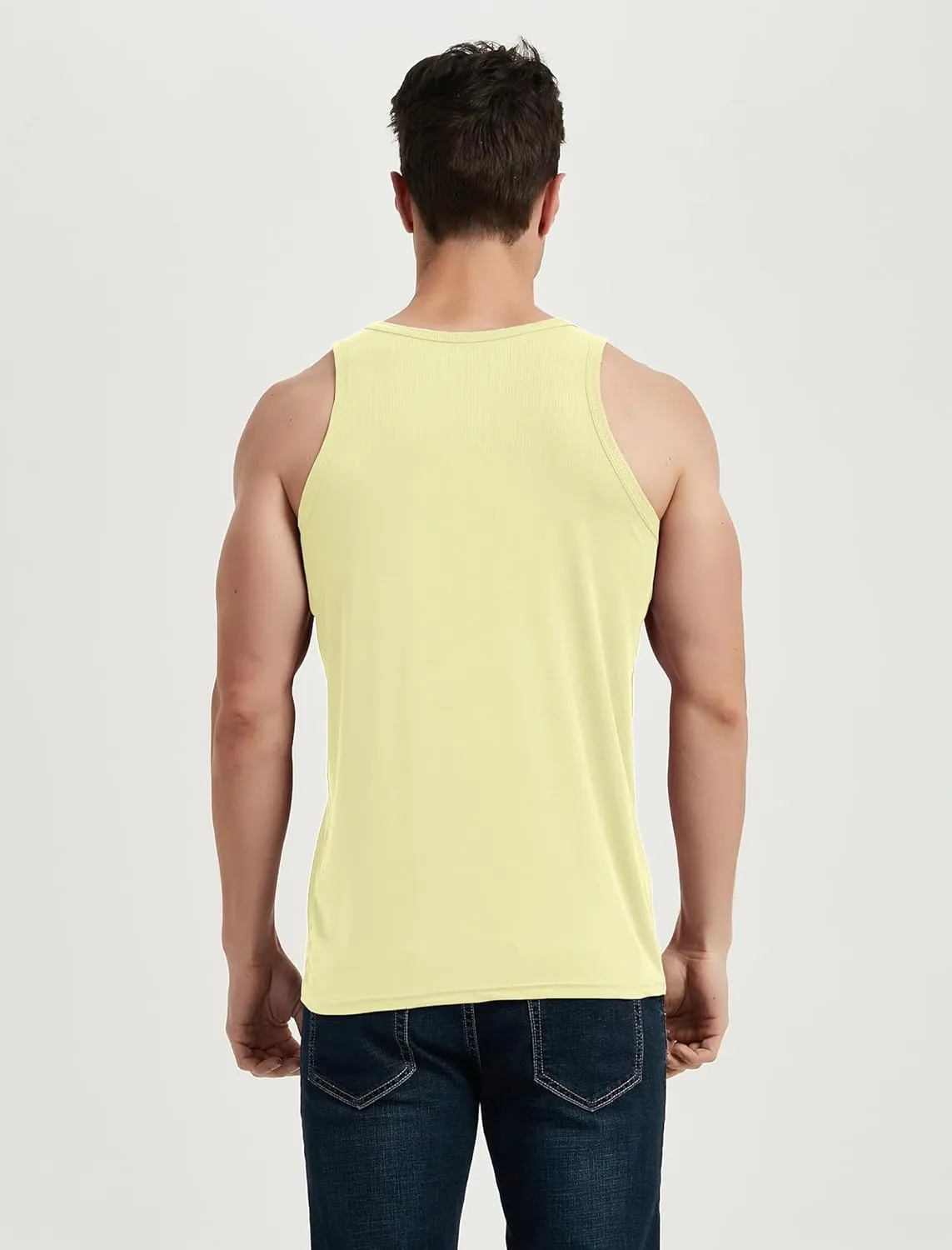Locachy Men's Quick Dry Stretchy Workout Tank Top Athletic Gym Bodybuilding Fitness Sleeveless T-Shirts