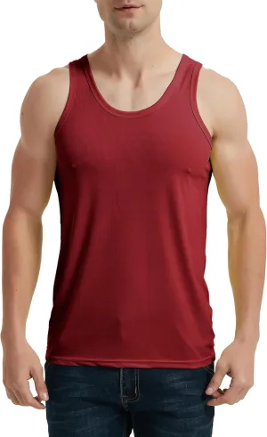 Locachy Men's Quick Dry Stretchy Workout Tank Top Athletic Gym Bodybuilding Fitness Sleeveless T-Shirts