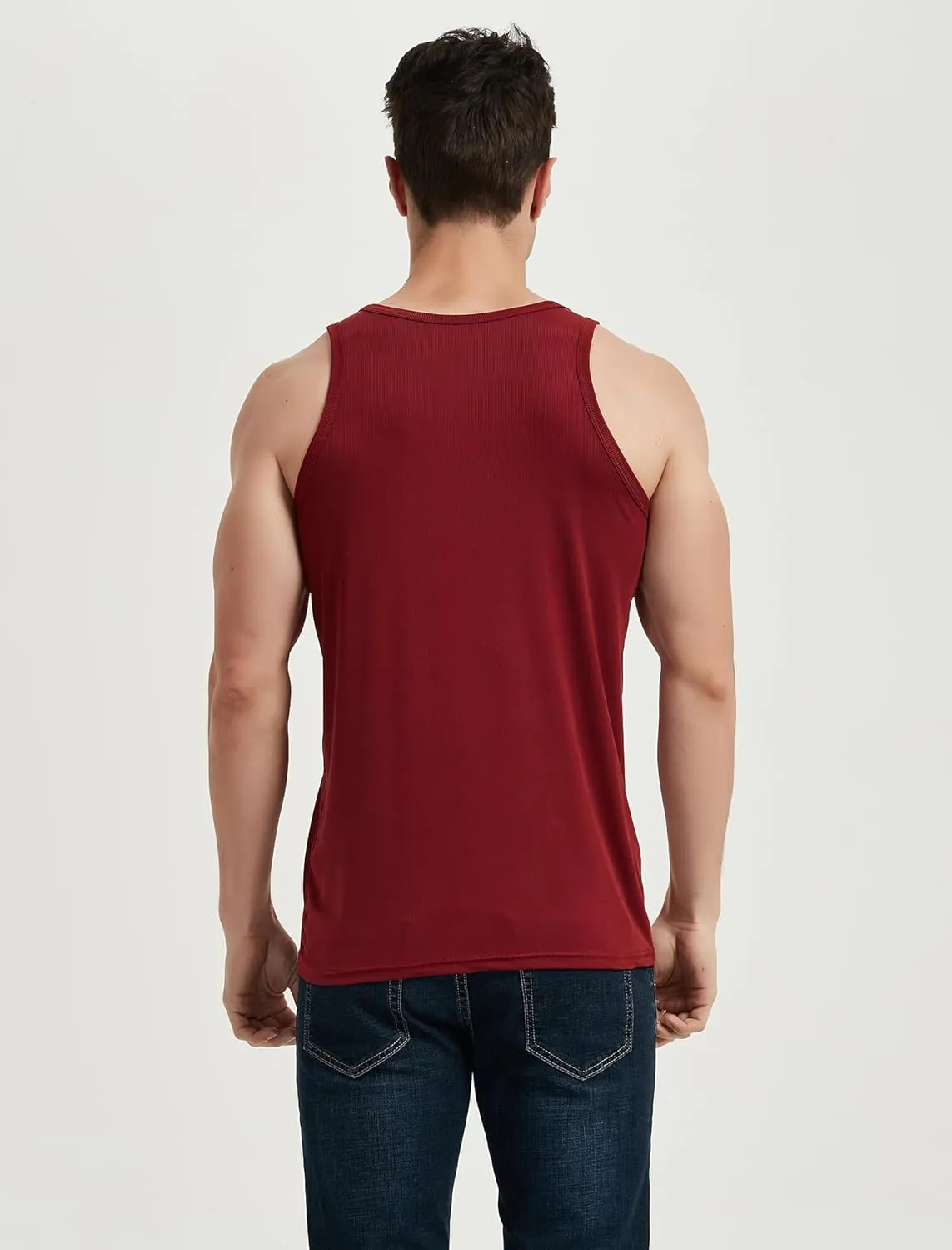 Locachy Men's Quick Dry Stretchy Workout Tank Top Athletic Gym Bodybuilding Fitness Sleeveless T-Shirts