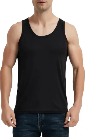 Locachy Men's Quick Dry Stretchy Workout Tank Top Athletic Gym Bodybuilding Fitness Sleeveless T-Shirts