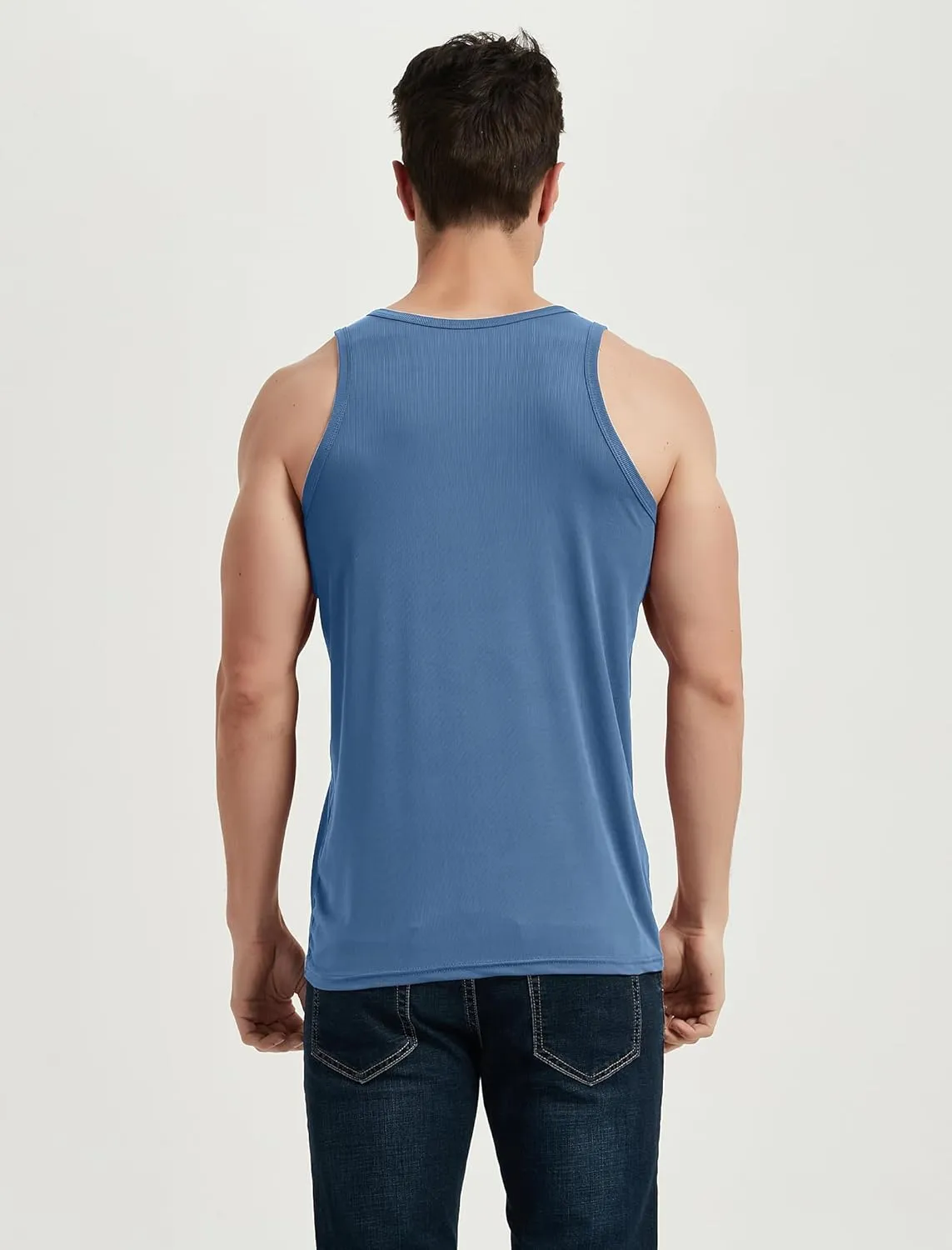 Locachy Men's Quick Dry Stretchy Workout Tank Top Athletic Gym Bodybuilding Fitness Sleeveless T-Shirts