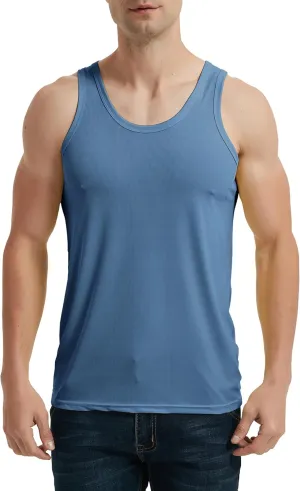 Locachy Men's Quick Dry Stretchy Workout Tank Top Athletic Gym Bodybuilding Fitness Sleeveless T-Shirts