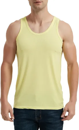 Locachy Men's Quick Dry Stretchy Workout Tank Top Athletic Gym Bodybuilding Fitness Sleeveless T-Shirts