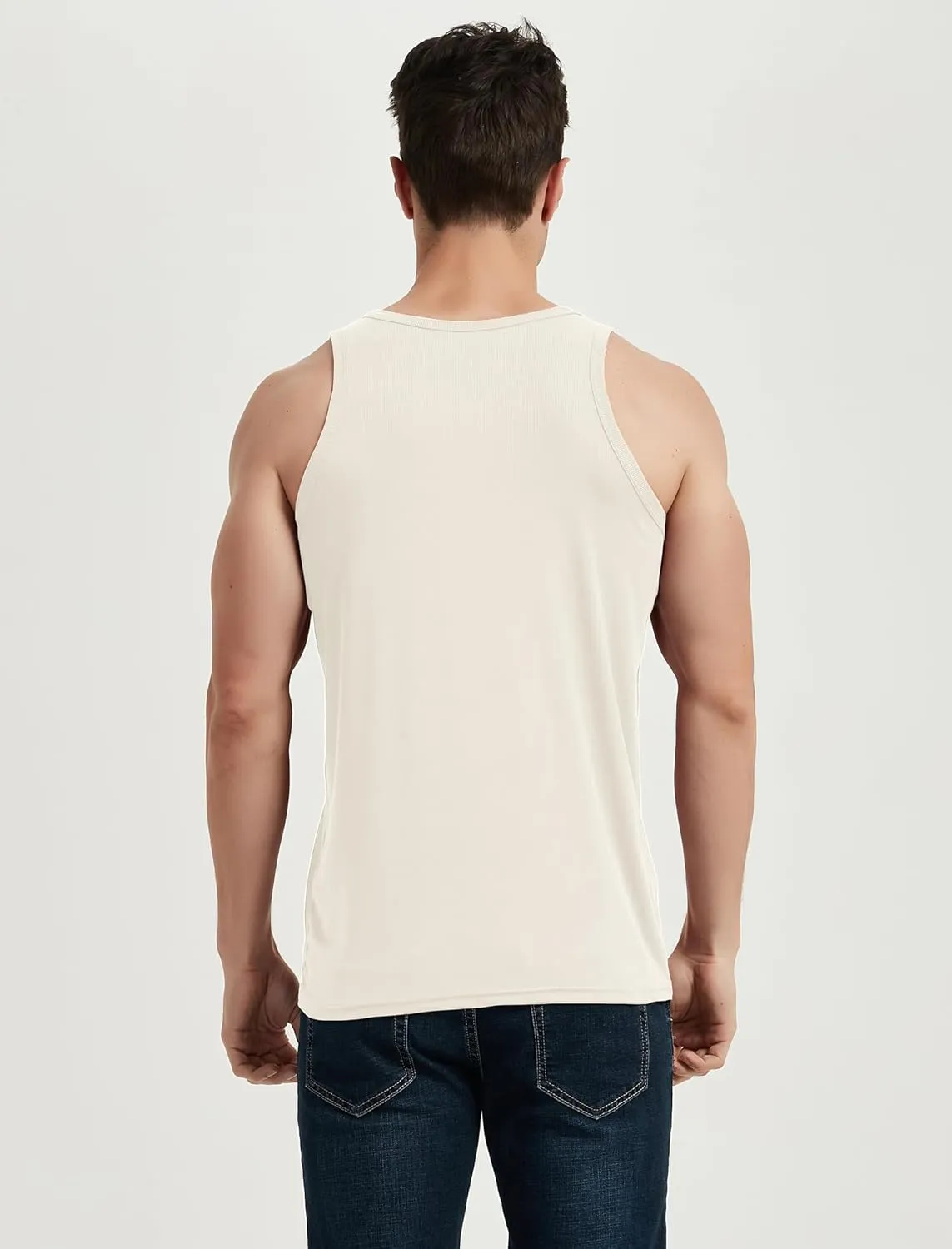Locachy Men's Quick Dry Stretchy Workout Tank Top Athletic Gym Bodybuilding Fitness Sleeveless T-Shirts