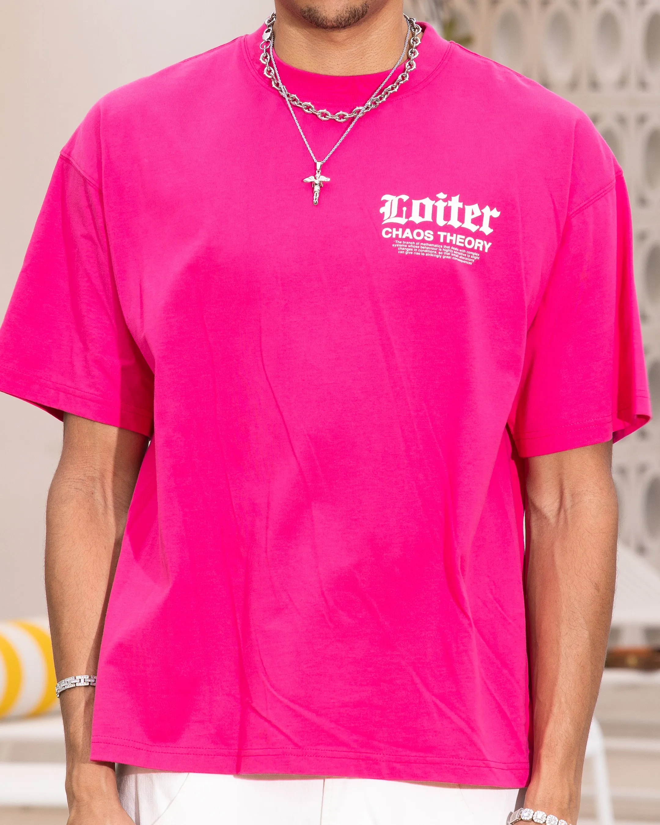 Loiter Chaos Theory T-Shirt Hot Pink