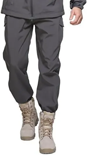 MAGCOMSEN Men's Winter Pants Water Resistant Fleece Lined Snowboard Ski Pants Softshell Tactical Pants with Multi-Pockets