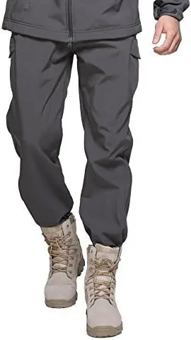 MAGCOMSEN Men's Winter Pants Water Resistant Fleece Lined Snowboard Ski Pants Softshell Tactical Pants with Multi-Pockets
