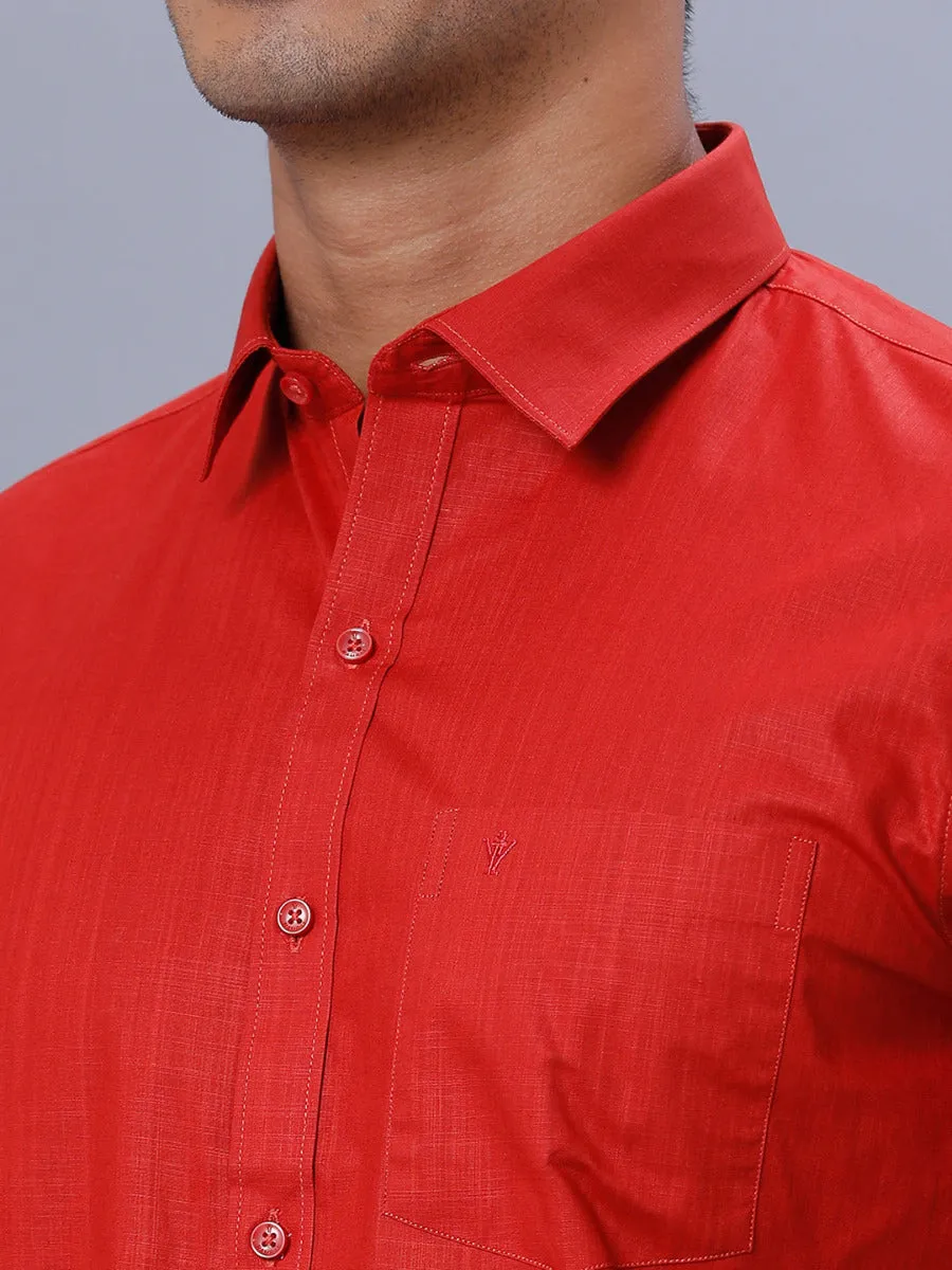 Men 100% cotton Half Sleeves Shirt Red T37 TM6