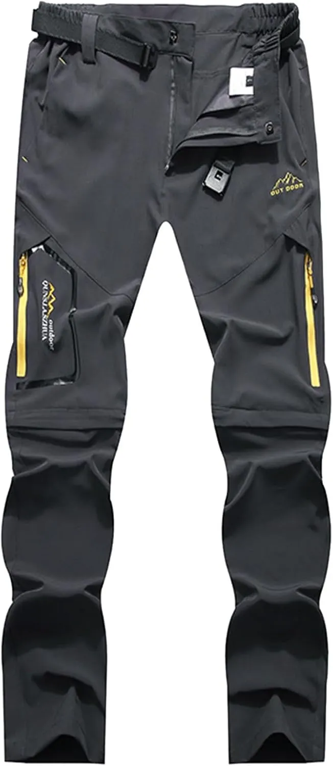 Men's Joggers Athletic Sweatpants Casual Windproof Slim Fit Hiking Workout Running Pants Trousers with Zipper Pockets
