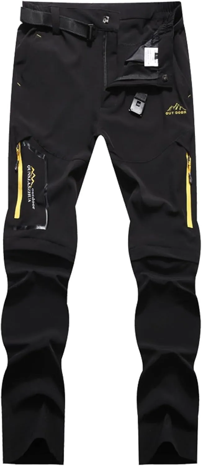 Men's Joggers Athletic Sweatpants Casual Windproof Slim Fit Hiking Workout Running Pants Trousers with Zipper Pockets