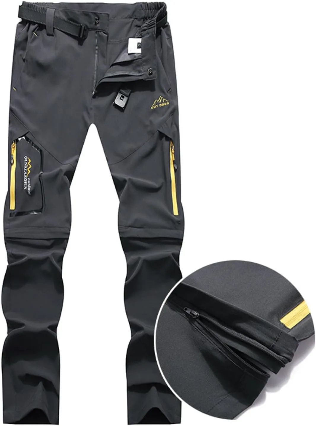 Men's Joggers Athletic Sweatpants Casual Windproof Slim Fit Hiking Workout Running Pants Trousers with Zipper Pockets