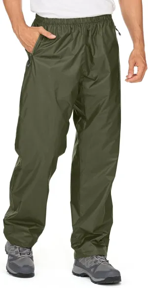Men's Rain Pants Waterproof Windproof Hiking Rain Over Pants for Outdoor Fishing Golf Motorcycle Cycling