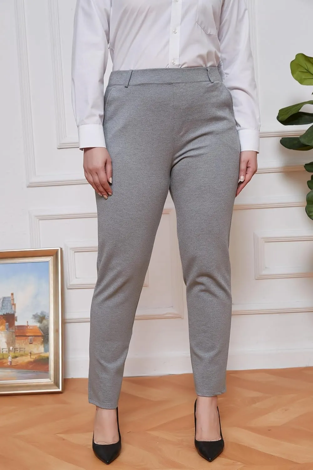 MGWDT Pants for Women's Dress Stretchy Blazer Business Pull On Work Pants