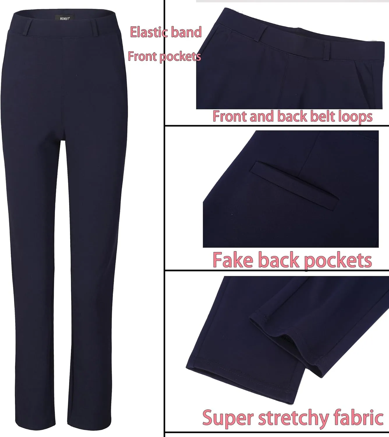 MGWDT Pants for Women's Dress Stretchy Blazer Business Pull On Work Pants