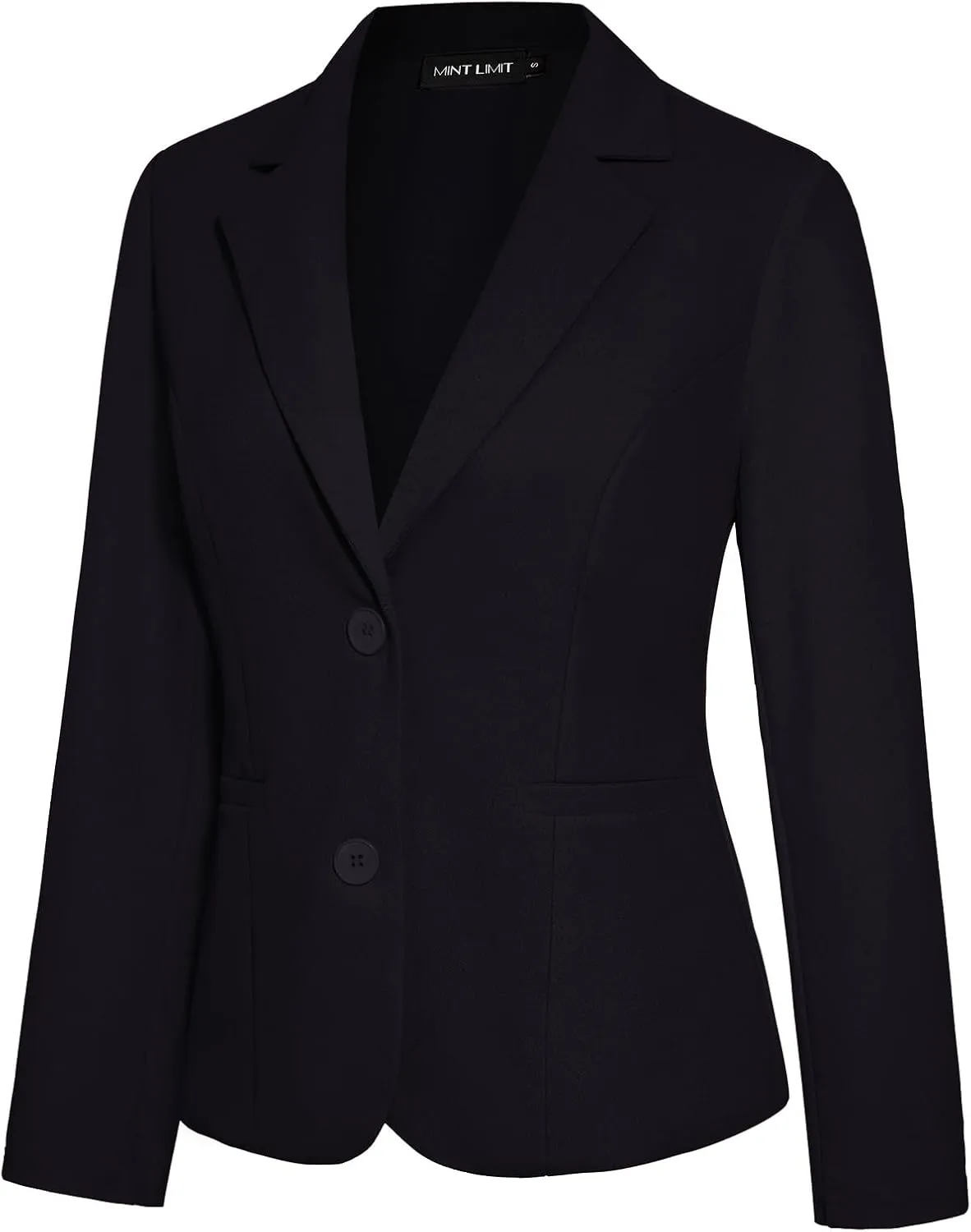 MINTLIMIT Women's Button Front Blazers Long Sleeve Lapel Stretch Casual Office Work Business Blazer Suit Jacket with Pockets
