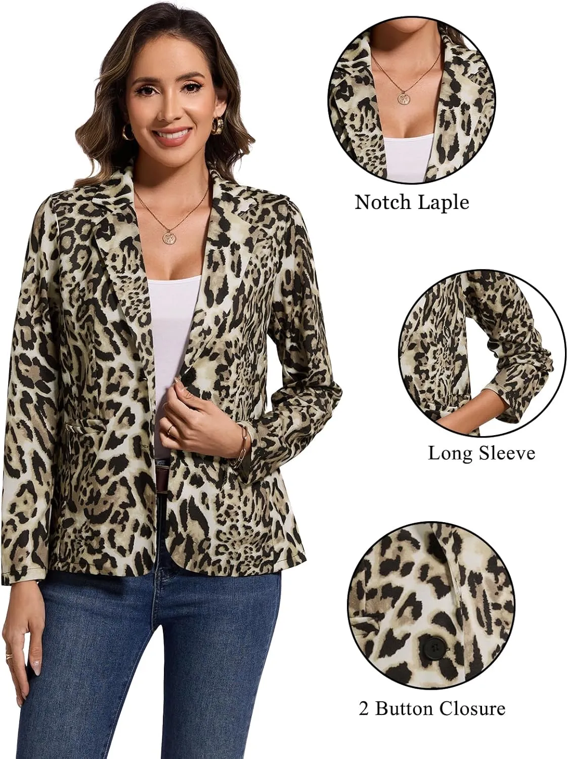 MINTLIMIT Women's Graphic Print Blazer Casual Long Sleeve Notch Lapel Button Open Front Colorful Jacket Blazers with Pockets