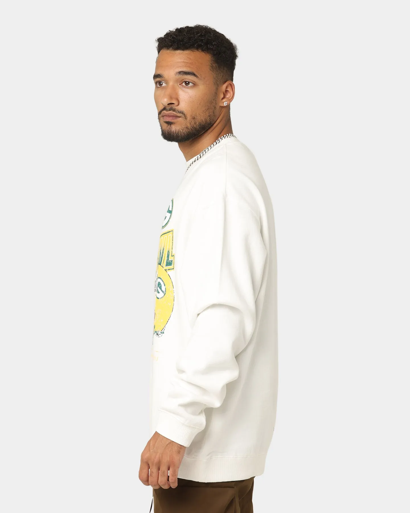 Mitchell & Ness Green Bay Packers Vintage Super Bowl Crewneck Vintage White