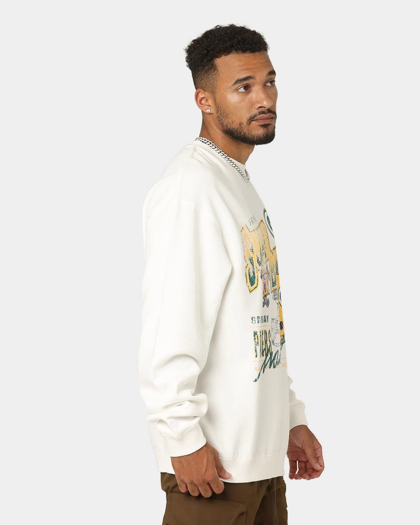 Mitchell & Ness Green Bay Packers Vintage Super Bowl Crewneck Vintage White