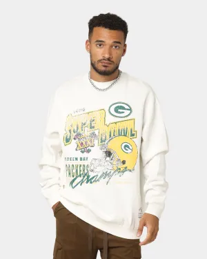 Mitchell & Ness Green Bay Packers Vintage Super Bowl Crewneck Vintage White