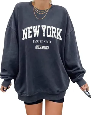 ORANDESIGNE Oversized Graphic Sweatshirt for Women Long Sleeve Crewneck Pullover Casual Fall Hoodie Tops 2025