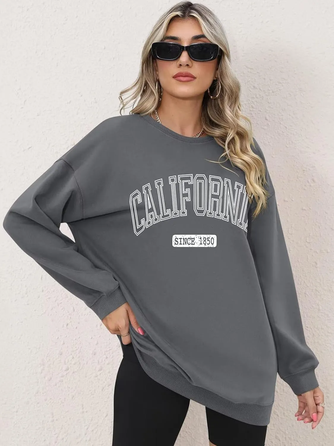 ORANDESIGNE Oversized Graphic Sweatshirt for Women Long Sleeve Crewneck Pullover Casual Fall Hoodie Tops 2025