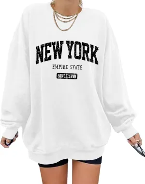ORANDESIGNE Oversized Graphic Sweatshirt for Women Long Sleeve Crewneck Pullover Casual Fall Hoodie Tops 2025