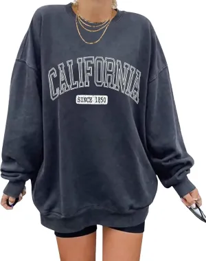 ORANDESIGNE Oversized Graphic Sweatshirt for Women Long Sleeve Crewneck Pullover Casual Fall Hoodie Tops 2025