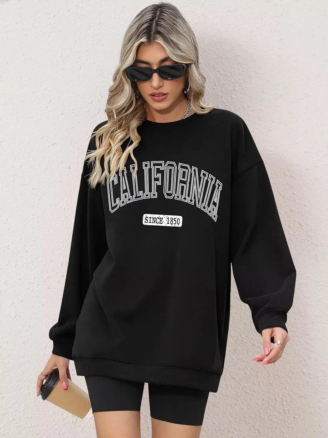 ORANDESIGNE Oversized Graphic Sweatshirt for Women Long Sleeve Crewneck Pullover Casual Fall Hoodie Tops 2025