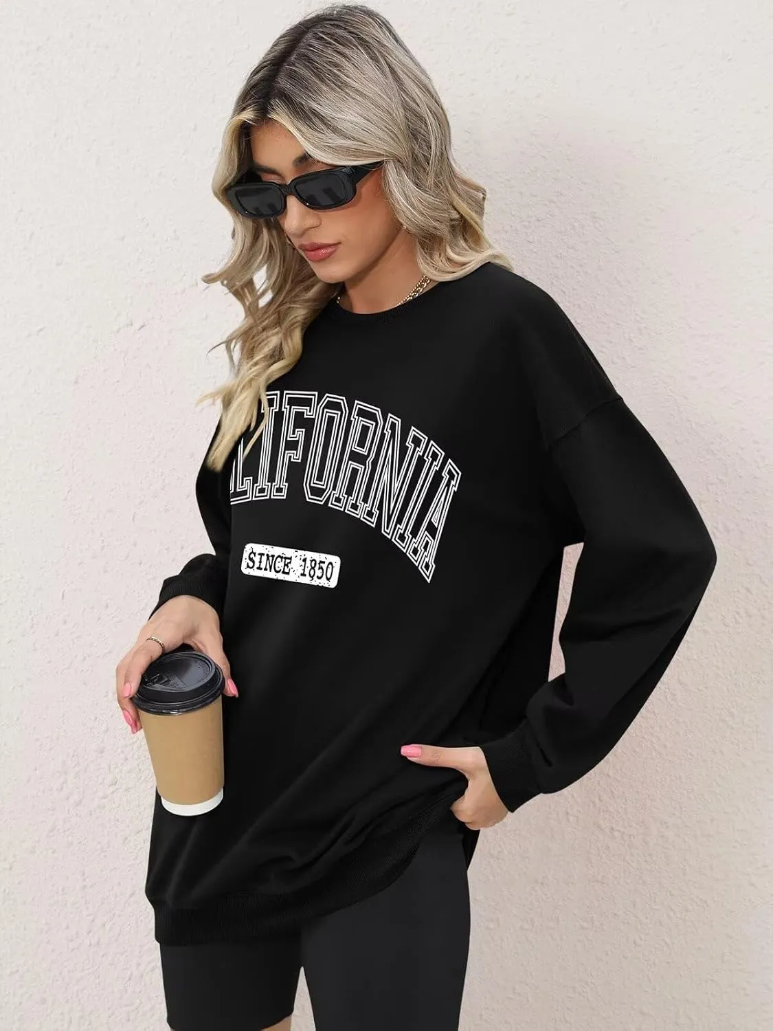 ORANDESIGNE Oversized Graphic Sweatshirt for Women Long Sleeve Crewneck Pullover Casual Fall Hoodie Tops 2025