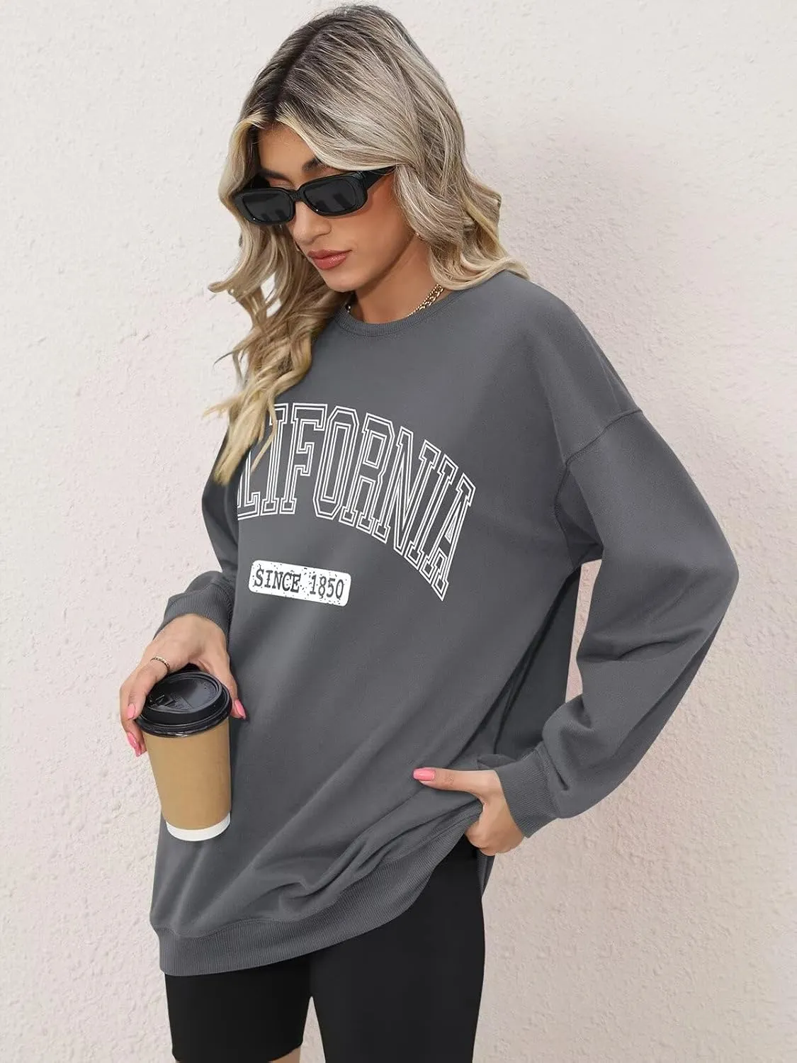 ORANDESIGNE Oversized Graphic Sweatshirt for Women Long Sleeve Crewneck Pullover Casual Fall Hoodie Tops 2025