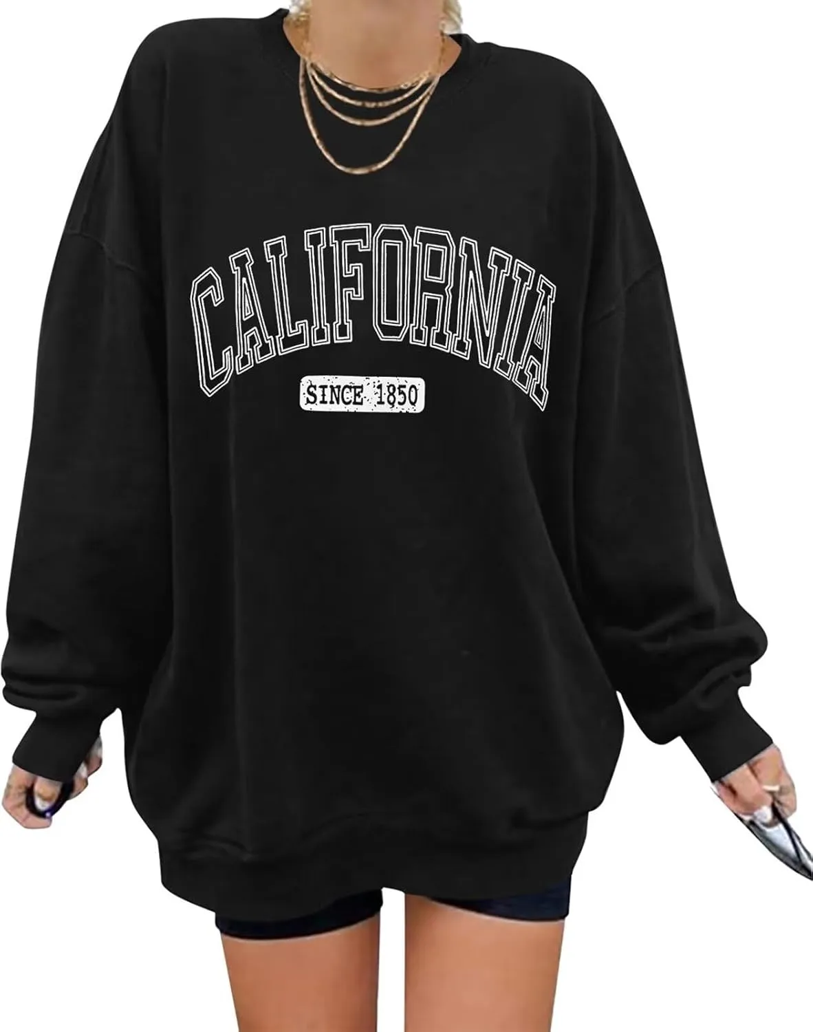 ORANDESIGNE Oversized Graphic Sweatshirt for Women Long Sleeve Crewneck Pullover Casual Fall Hoodie Tops 2025