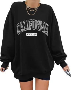 ORANDESIGNE Oversized Graphic Sweatshirt for Women Long Sleeve Crewneck Pullover Casual Fall Hoodie Tops 2025