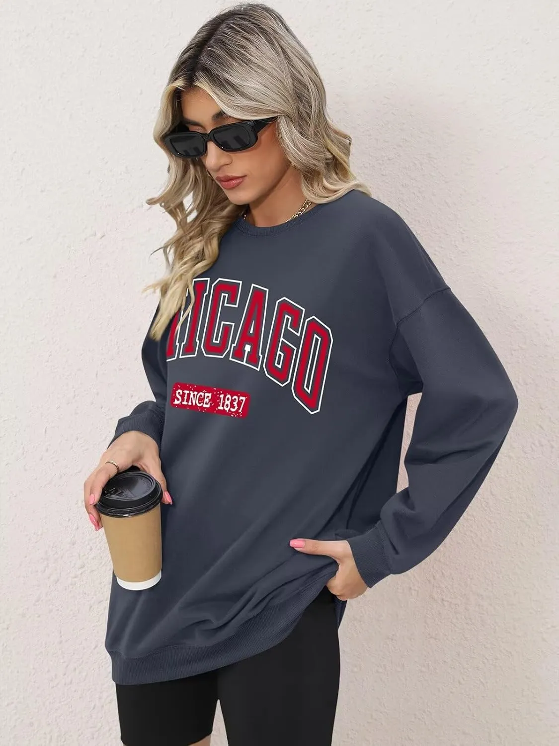 ORANDESIGNE Oversized Graphic Sweatshirt for Women Long Sleeve Crewneck Pullover Casual Fall Hoodie Tops 2025