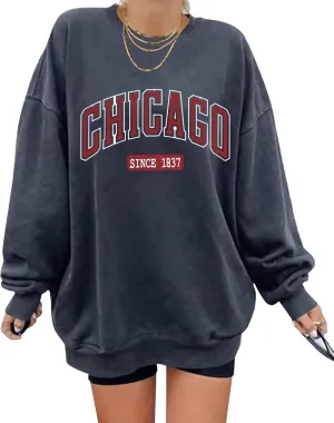 ORANDESIGNE Oversized Graphic Sweatshirt for Women Long Sleeve Crewneck Pullover Casual Fall Hoodie Tops 2025