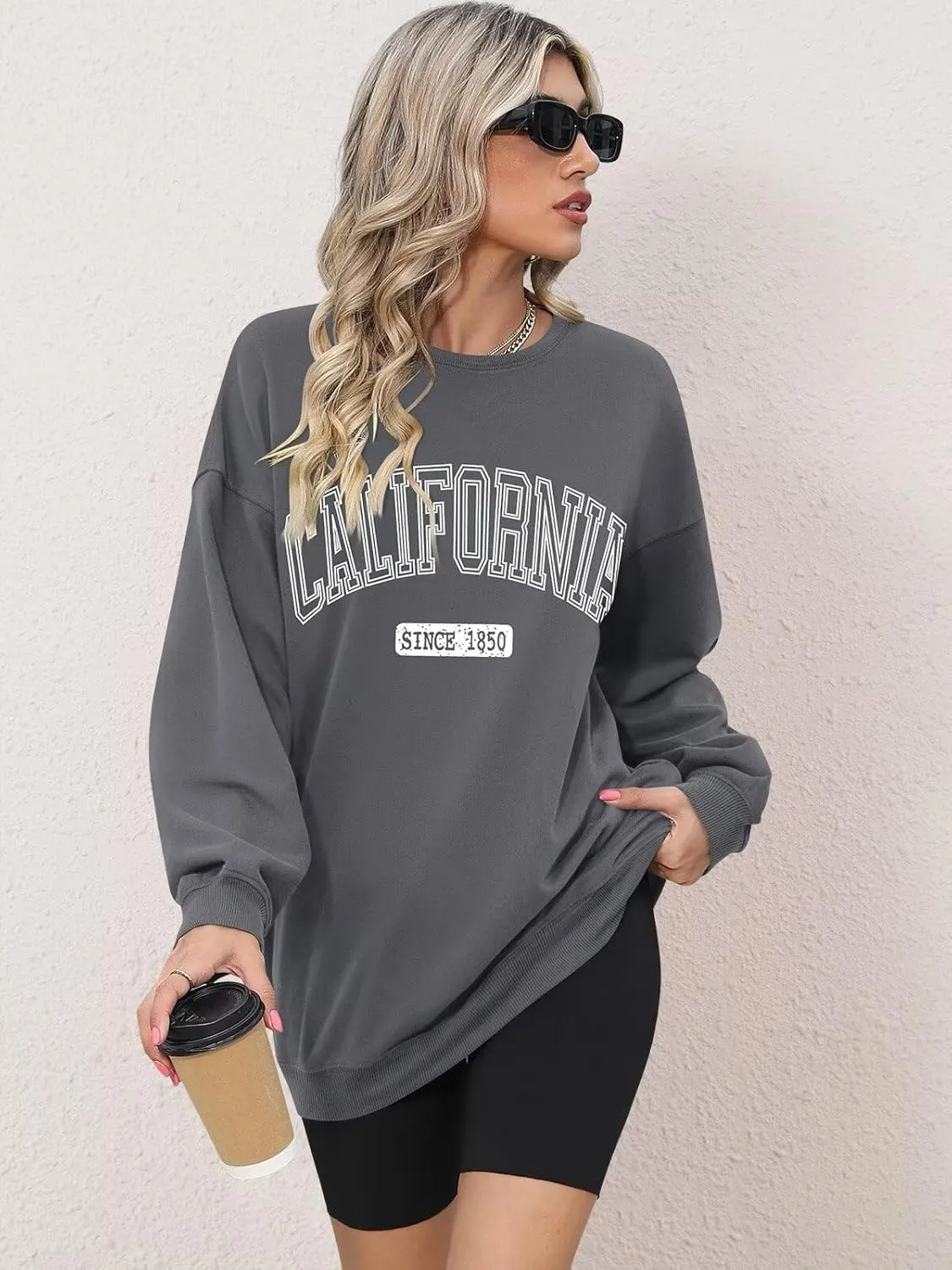 ORANDESIGNE Oversized Graphic Sweatshirt for Women Long Sleeve Crewneck Pullover Casual Fall Hoodie Tops 2025