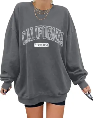 ORANDESIGNE Oversized Graphic Sweatshirt for Women Long Sleeve Crewneck Pullover Casual Fall Hoodie Tops 2025