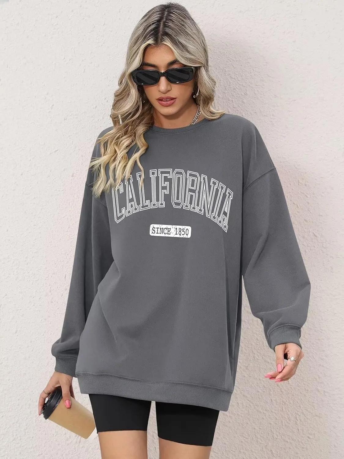 ORANDESIGNE Oversized Graphic Sweatshirt for Women Long Sleeve Crewneck Pullover Casual Fall Hoodie Tops 2025