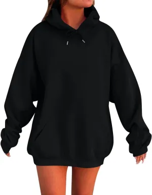 Oversized Hoodie For Women Plus Size Drop Shoulder Fleece Sweatshirts Comfy Pullover Tops Baggy Winter Coat w/Pockets