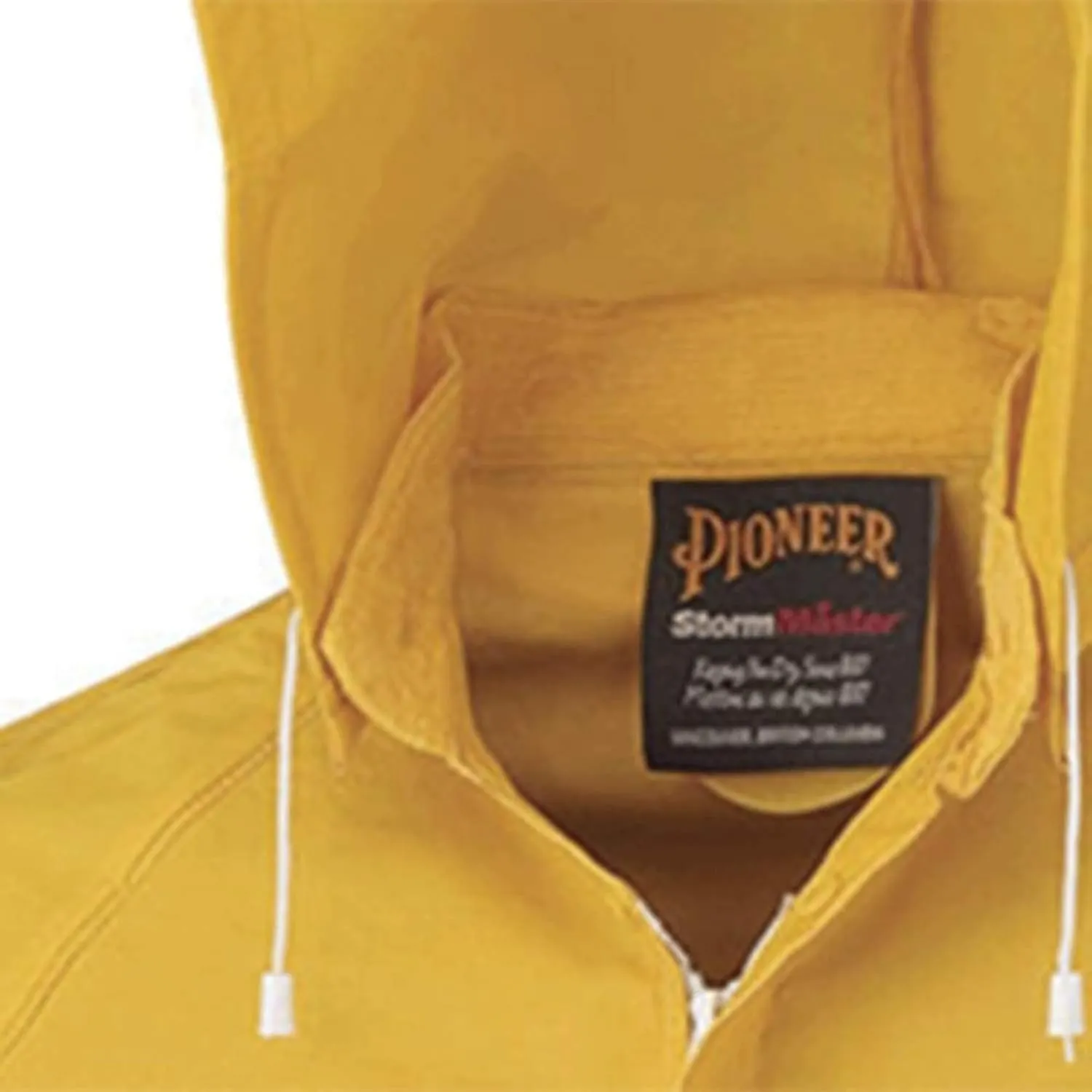 Pioneer Waterproof PVC Work Suit for Men  Repel Rain Gear Yellow Safety Jacket and Bib Pants - 3 PC Set With Detachable Hood
