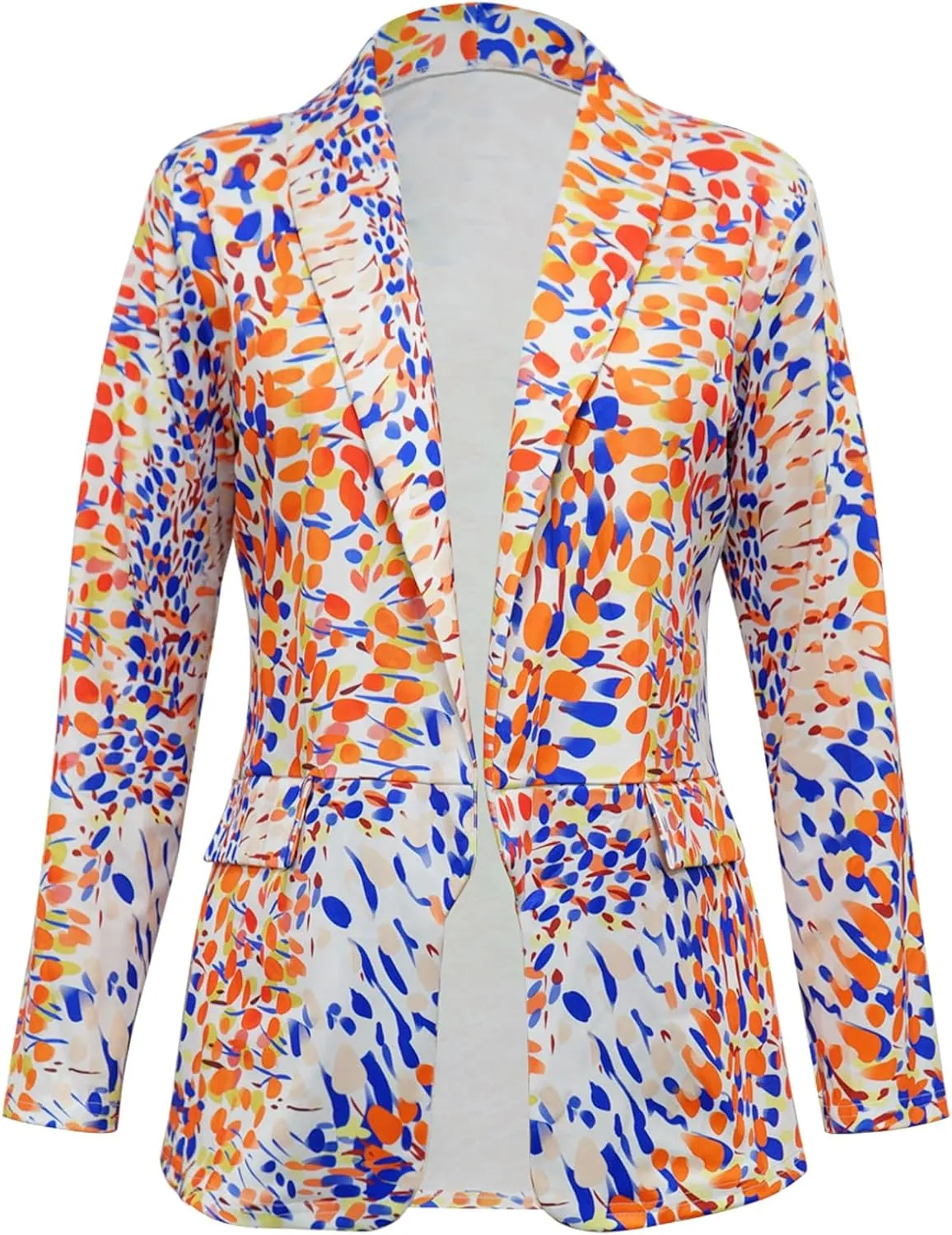 Plus Size Blazers for Curvy Women Sexy Trendy Colorful Oversize Graphic Open Front Jackets