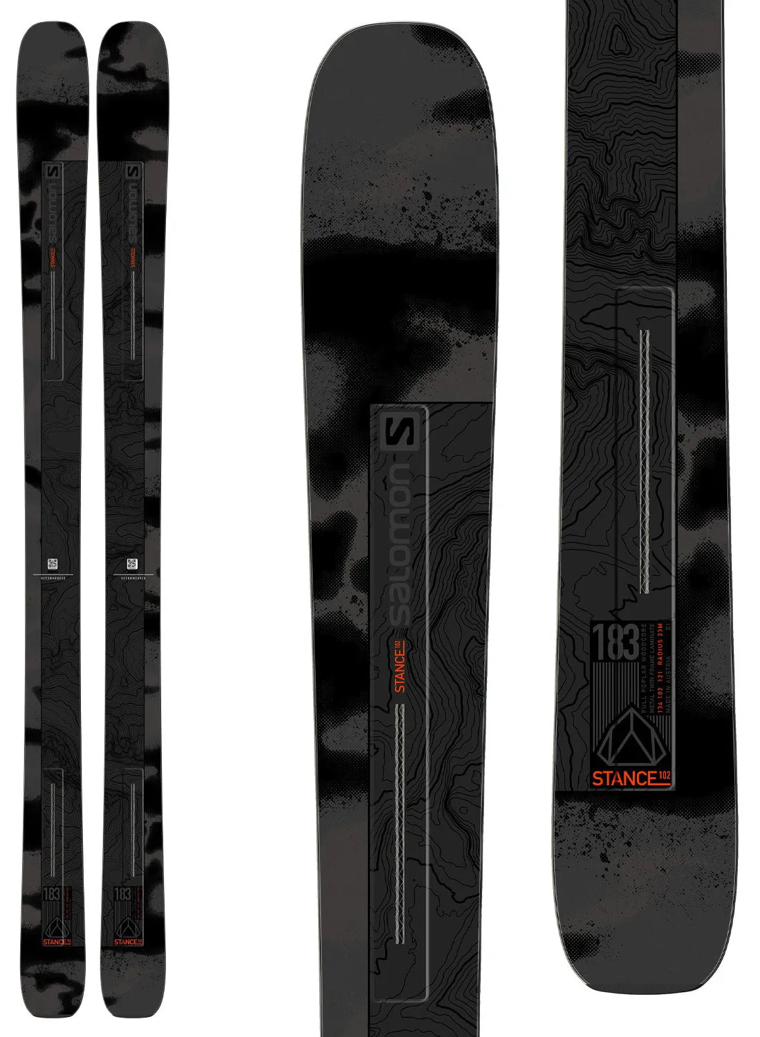 Salomon Stance 102 Snow Skis   Warden MNC 13 Bindings Mens