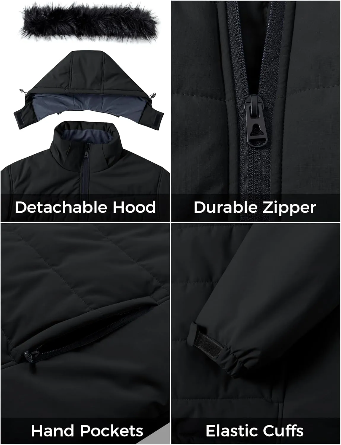 Skieer Women's Plus Size Ski Jacket Waterproof Warm Snow Winter Coat with Removable Hood