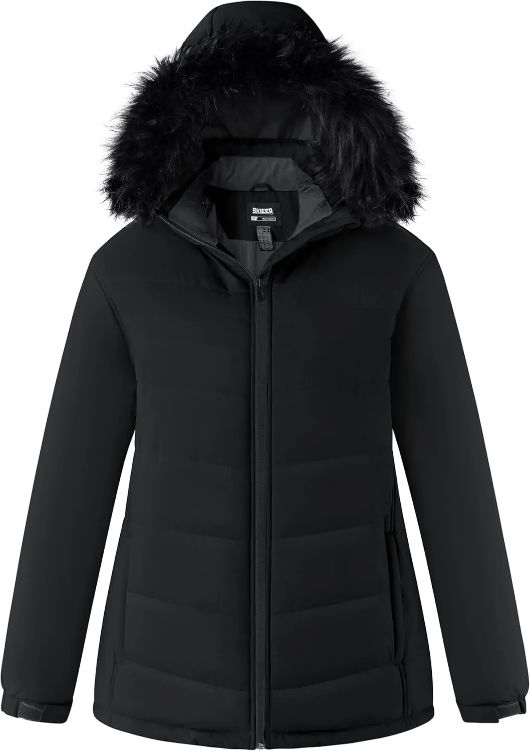 Skieer Women's Plus Size Ski Jacket Waterproof Warm Snow Winter Coat with Removable Hood