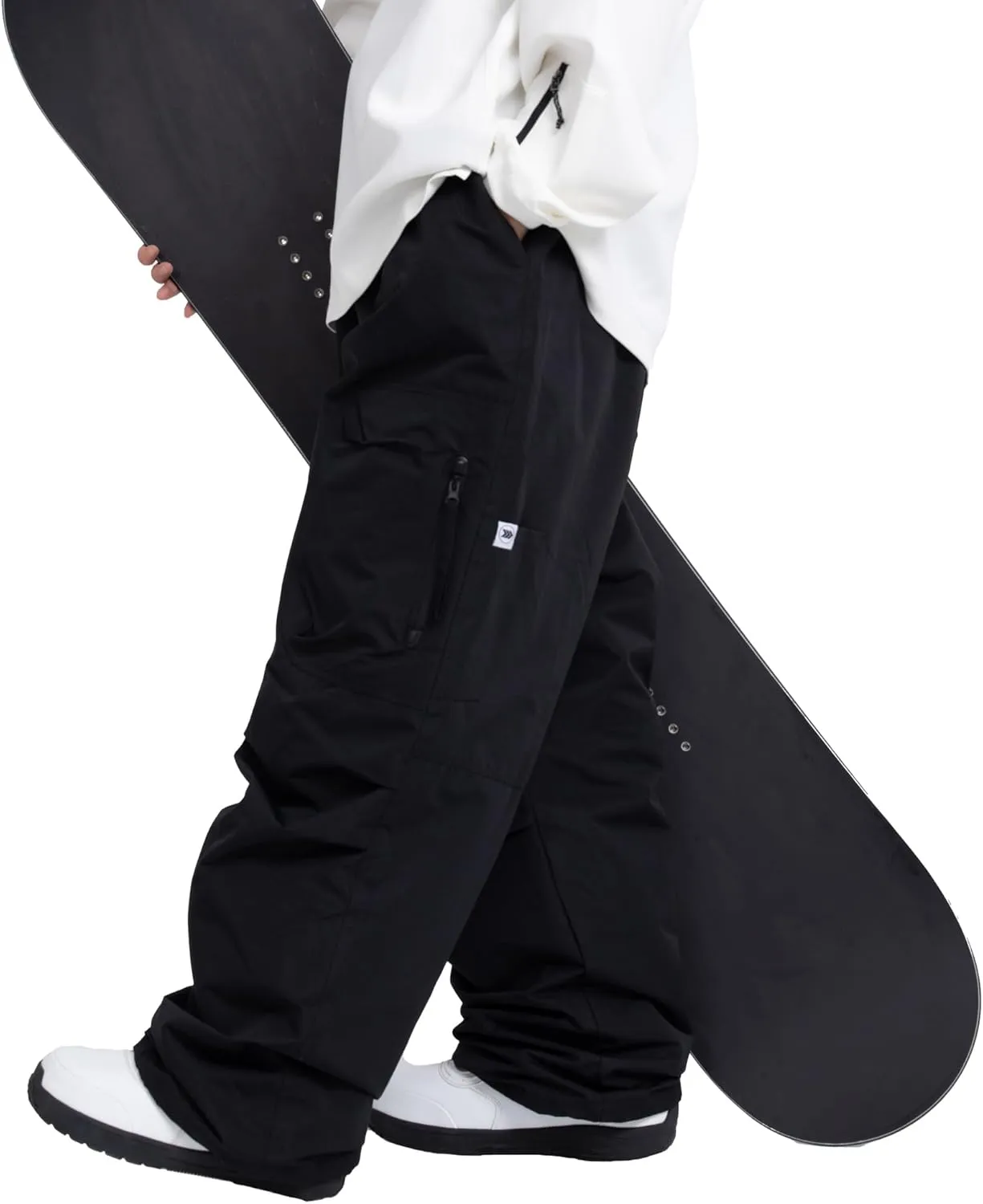 SNOWVERB Womens Mens Baggy Ski Insulated Pants Waterproof Cargo Snow Pants Snowboard Outdoor Hiking Pants for Winter Sports
